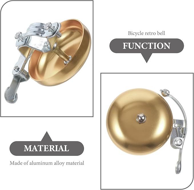 PRETYZOOM Vintage Bike Bell Loud Crisp Sound Copper Retro Bicycle Ring for Mountain Bikes Cycling Safety Outdoor Recreation