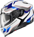 ScorpionEXO T520 Full Face Touring Motorcycle Helmet with Bluetooth Ready Speaker Pockets DOT ECE Approved Zuse (White/Blue - 2X-Large)