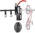 Bike Storage Rack Wall Mount,Swivel Vertical Mountain Road Bike Rack Hanger For Garage Indoor Use,Heavy Duty Metal Bicycle Storage Rack Holder Space Saving W/Extendable Storage Hook,Holds Up to 77lbs