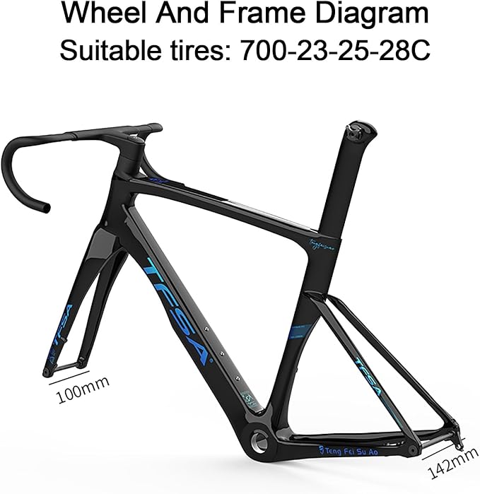 Carbon Fiber Track Frame 700C 49cm 52cm 54cm 56cm Fixed Gear Bike Frameset Road Bike Frameset Quick Release Frame F12x100mm R12x142mm QR Internal Routing(Black 2,49cm)