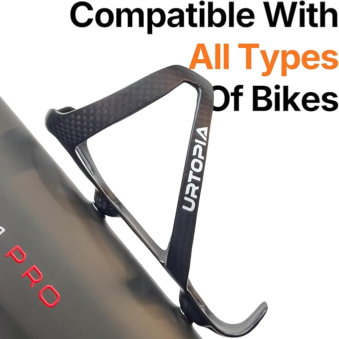 Full Carbon Fiber Bike Water Bottle Holder, Ultra-Light, High Strength Durable Carbon Bottle Cage, Bike Water Bottle Holder Brackets for Road Bike, Mountain Bike, Gravel Bike (1 Pack)