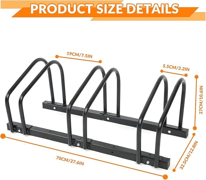 Bikes Floor Stand Bike Parking Rack Garage Bike Storage Stand Bicycle Storage Organizer for Mountain Bike, Road Bike Fit 22-28" Wheel Stand Tire Width 2.2"