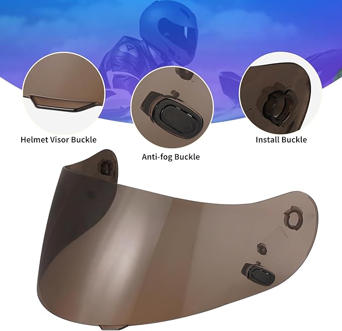 HJ-09 Helmet Visor Face Shield Compatible with CL-15/ CL-16/ CL-17/ CL-SP/AC-12 /FS-10/ CS-R1/ IS-16/ CS-R2/ TR-1 (Black)