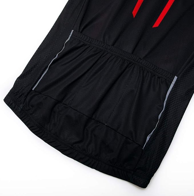 Men's Cycling Bike Jersey Short Sleeve Biking Shirt with 3 Rear Pockets + Zipper Pocket Breathable Quick Dry Bicycle Jersey