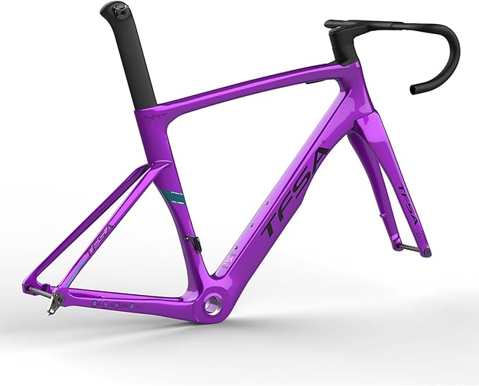 Carbon Fiber Track Frame 700C 49cm 52cm 54cm 56cm Fixed Gear Bike Frameset Road Bike Frameset Quick Release Frame F12x100mm R12x142mm QR Internal Routing(Purple,49cm)