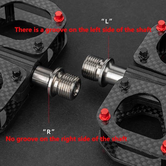 Ultra-Lightweight Full Carbon Fiber Bicycle Pedals with Removable Anti-Slip Steel Studs, Titanium Alloy Axle, 3 Sealed Bearings - Ideal for MTB & Road Bike Cycling & Racing