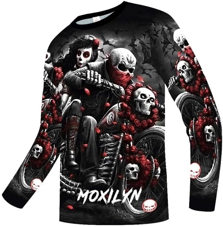 Men's MTB Shirt Long Sleeve Off-Road Motocross Cycling Jersey Mountain Bike Shirts Quick-Dry Moisture Wicking