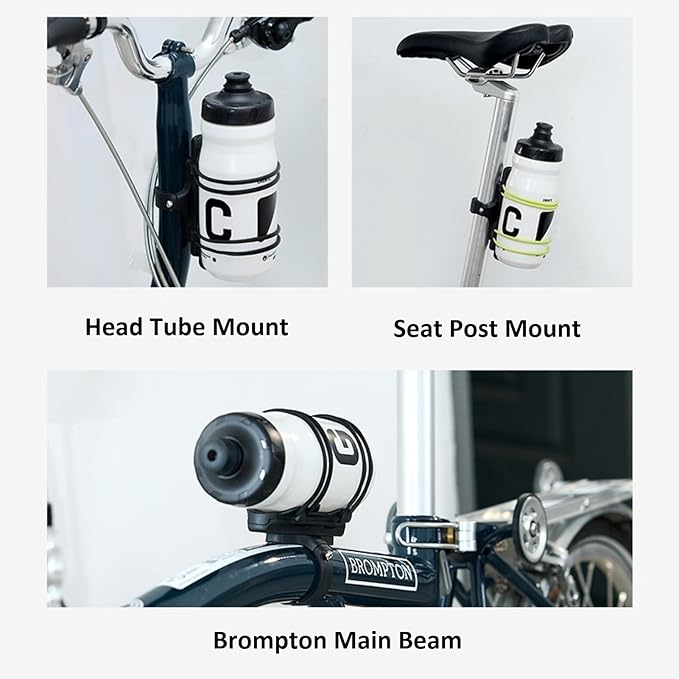 Rcool Quick-Release Magnetic Bike Water Bottle Holder, Sturdy Bike Cup Holder Rack, Bicycle Drink Cage, Secure No-Fall Buckle,with Straps and Screw Tool, Black,for 2.25-3.94" Bottles