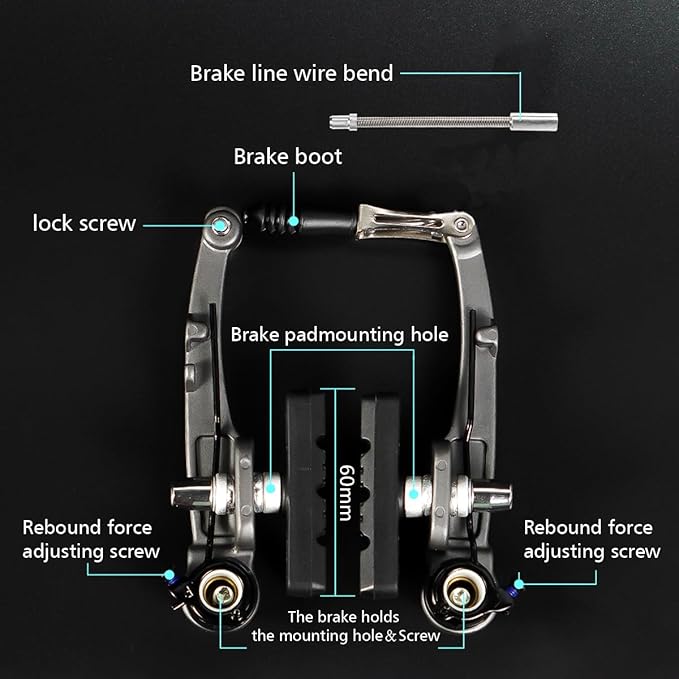 CNC Mountain Bike V Brake Set, Bicycle V Brake for Front/Rear，1Pair