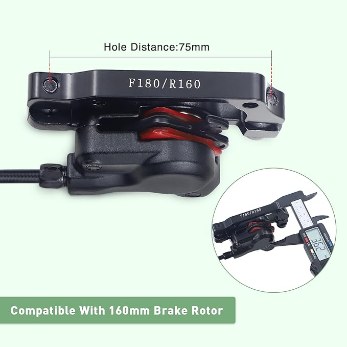 WEEROCK Hydraulic Brake Set Bike Disc Brakes Kit with Left Front 800mm Right Rear 1550 mm 160mm Rotors Aluminum Alloy Hydraulic Brake Fit for Mountain Bike, MTB
