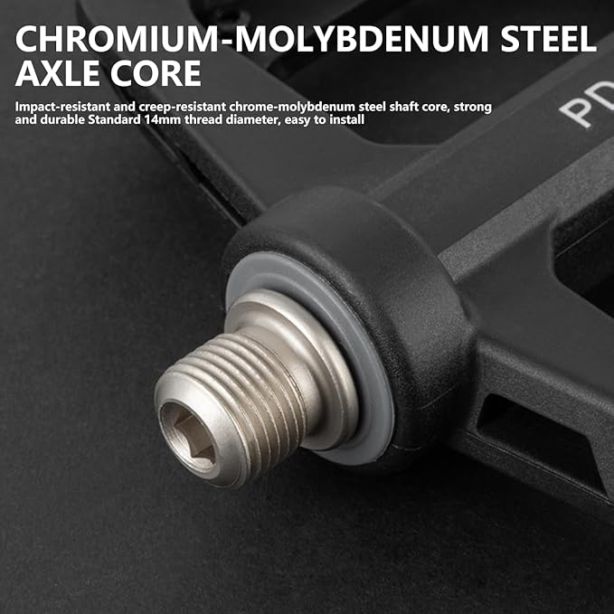 Enlarge Bike Pedals - Nylon Bicycle Pedals, Road Bike Pedals, Mountain Bike Pedal with Removable Anti-Skid Nails - 5.12 * 4.45inch