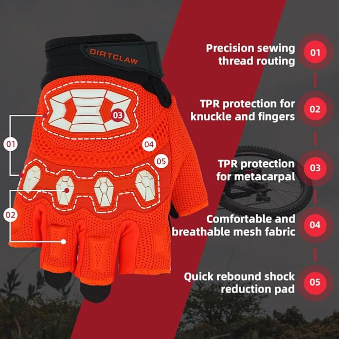 Seibertron Unisex BMX MX ATV MTB Racing Mountain Bike Bicycle Cycling Off-Road/Dirt Bike Gloves Road Racing Motorcycle Motocross Sports Gloves Touch Recognition Full Finger Glove