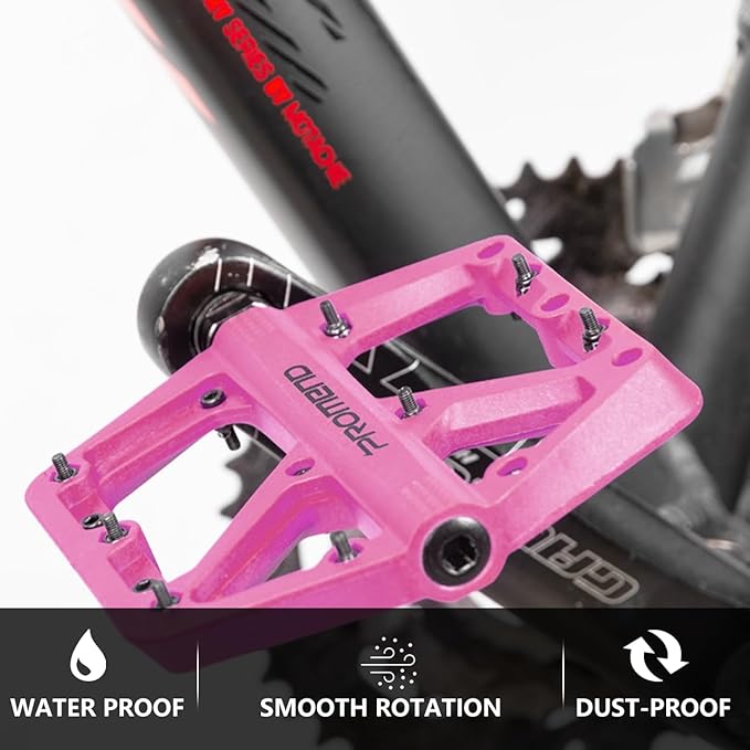 Mountain Bike Pedals - Durable Nylon DU Bearing Platform Pedals for MTB and BMX