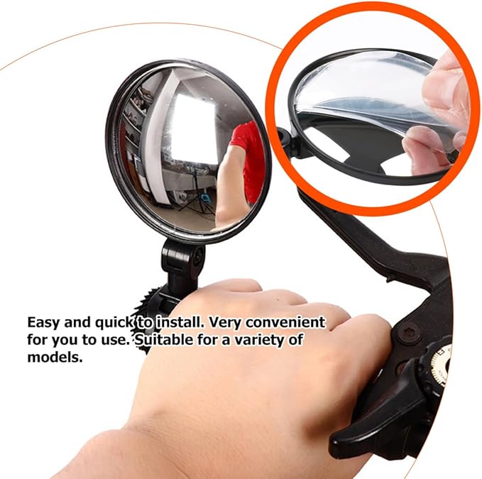 TEHAUX Universal 360° Rotatable Rearview Bike Mirrors Handlebar Mount 2pcs Set Large round Adjustable Motorcycle Cycling Safety Mirrors for Outdoor Recreation