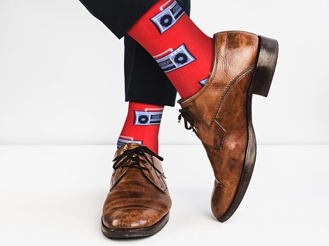Real Sic Fun Socks for Men and Women - Cozy Cotton Dress Socks with Colorful Designs - Cool, Casual, Wacky Patterned