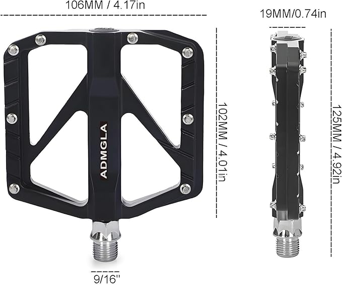 Mountain Bike Pedals, Aluminum Alloy, Pink and Black