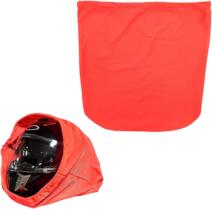 Helmet Bag, Large Capacity Lightweight Motorcycle Helmet Drawstring Bag, Folding Helmet Storage Carrying Pouch for Riding Bicycle Sport Travel, Soft Fleece Lined Helmetbag (Orange)