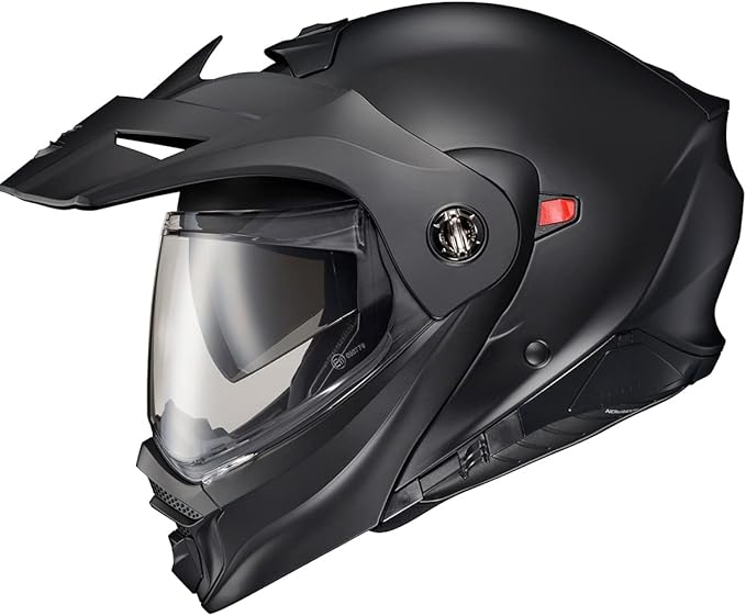 ScorpionEXO AT960 Modular Adventure Street Motorcycle Helmet with Bluetooth Ready Speaker Pockets DOT ECE Approved Solid (Matte Black - Medium)