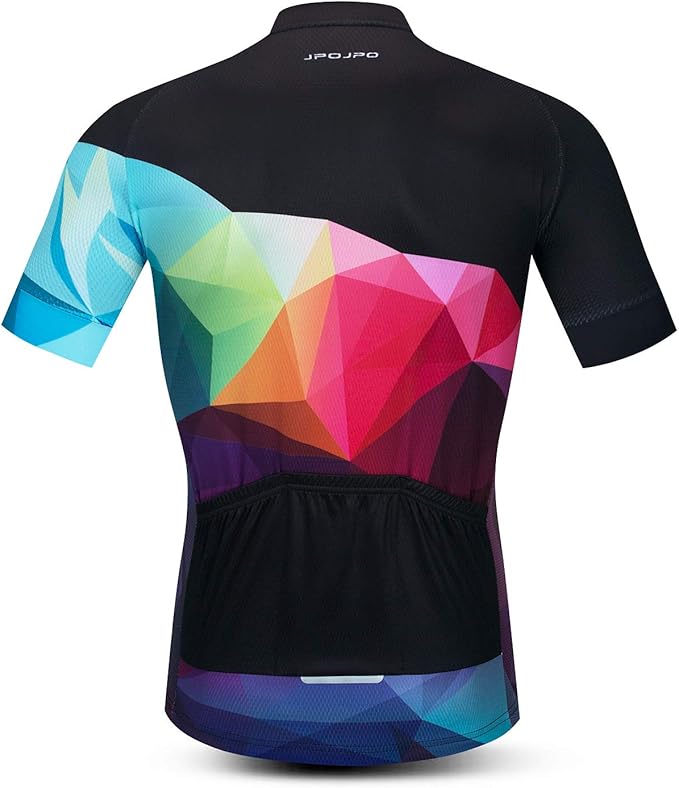 JPOJPO Men's Cycling Jersey Short Sleeved Mountain Bicycle Jerseys Breathable T- Shirt Tops S-3XL