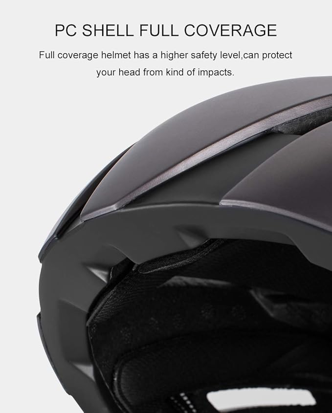 ROCKBROS Adult Bike Helmet Streamlined Aerodynamic, Comfortable Y - Shaped Strap Cycling Helmet for Men Women (58-62 cm) Reflective Adjustable Webbing for Road & Mountain Biking
