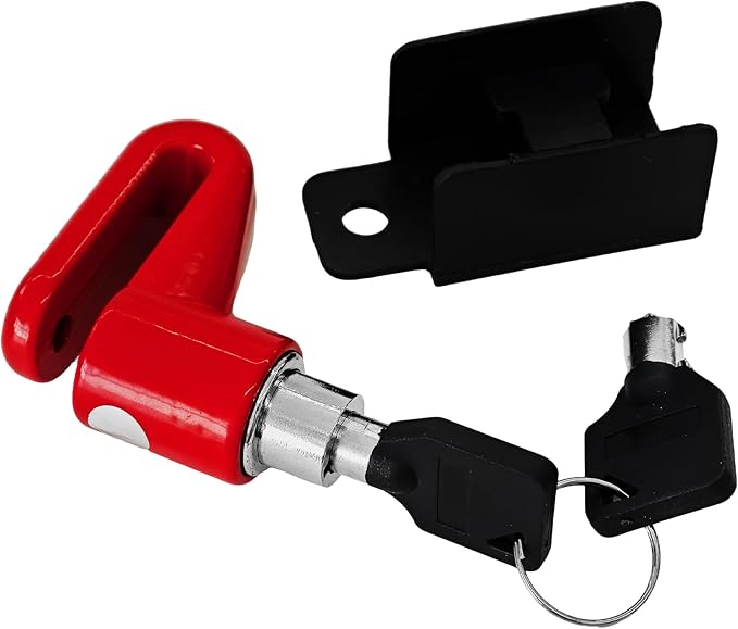 Heavy Duty Motorcycle Bike Disc Brake Lock, Anti-Theft Waterproof Wheel Lock Safety Disc Lock Padlock for Scooters and Mountain Road Cycling with Two Keys(Red)
