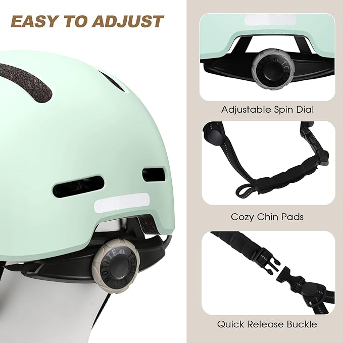 Shinmax Adult Bike Helmet for Men & Women - Lightweight Adjustable Baseball Cap Style Cycling Helmet with Reflective Strip, Perfect for Urban Commuter & Road Biking