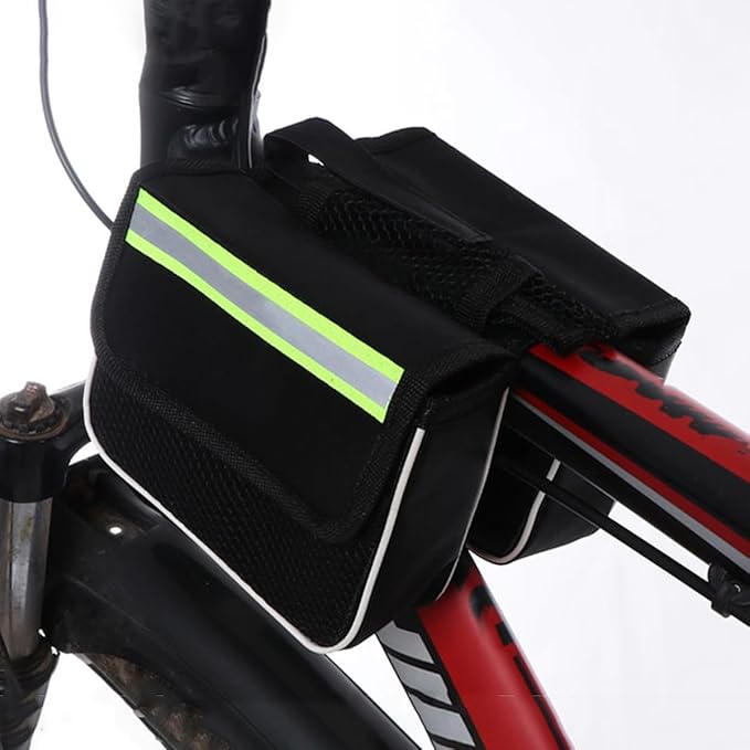 VICASKY 2pcs Bike Bag Front Frame Pack Waterproof Bicycle Top Tube Storage Pouch Large Capacity Cycling Handlebar Bag for Mountain Bike Riding Accessories