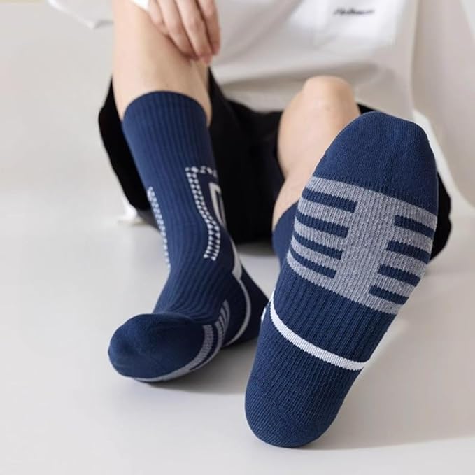 Cotton Cycling Socks, Reflective Stripes, Breathable, Professional for Road Biking, Safety Enhanced, Men, Night Cycling
