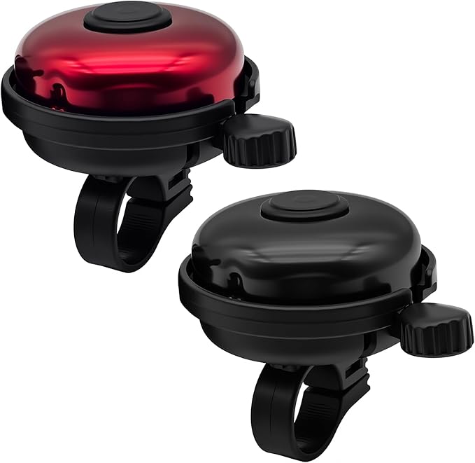 Classic Bike Bell for Adults, Aluminum Bicycle Bell, Loud Crisp Clear Sound Bicycle Horn Bike Accessories for Adult Bikes, Easy Installation, Use for Mountain Road and Commuter Safety