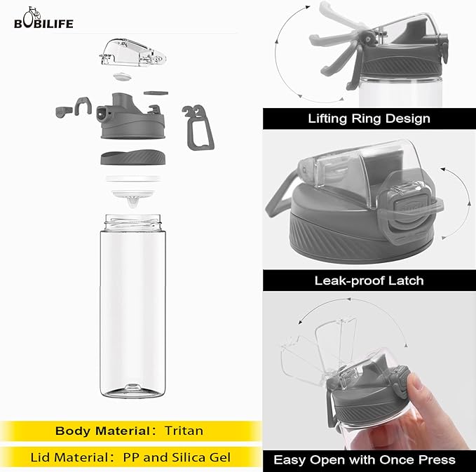 Bike Triangle Frame Bag with Bottle/Mini Speaker Holder - Bicycle Cycling Storage Triangle Top Tube Front Pouch Saddle Bag for Road and Mountain Bikes (W/Tritan Bottle)