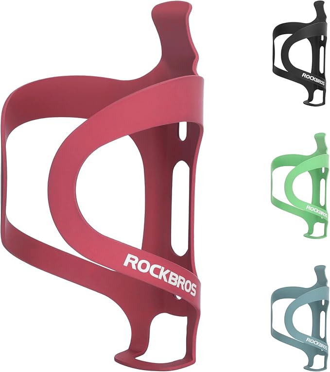 ROCKBROS Bike Water Bottle Cage Holder Lightweight Alloy Aluminum Bicycle Water Bottle Holder Cages Secure Hold Brackets for MTB, Road,Gravel Bike，Red