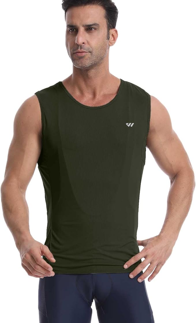 Lo.gas Sleeveless Cycling Jersey Men, Biking Base Layer Breathable and Lightweight with Back Pocket Sports Vest