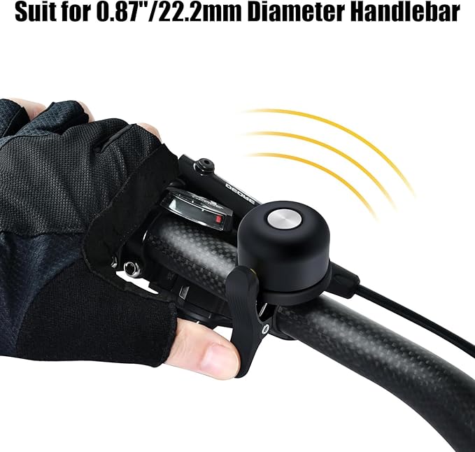 Bicycle Bell for Apple AirTag, Hidden Bike Mount Bike AirTag Holder, Bike Bell GPS Tracker Anti-Theft Suit for 0.87in/22.2mm Bicycle Handlebars, Bike Accessories