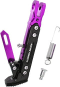 Motorcycle CNC Kickstand Adjust Tripod Holder Universal Aluminum Motor Scooter Modified Foot Side Stand Motorcycle Accessories (Purple)