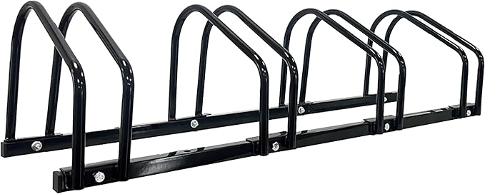 XINYI Bike Rack Floor, Bike Stand Garage, Indoor/Outdoor Bike Rack Garage,22-28" Wheel Stand, Max. Tire Width 2.1", Front/back Bike Stand For Mountain, Road and Kids Bikes for 4 Bikes