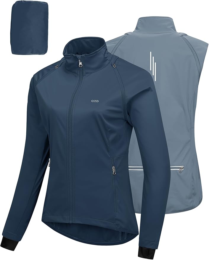 33,000ft Women's Zip Up Lightweight Athletic Workout Yoga Cycling Track Running Jacket Waterproof Windproof Reflective