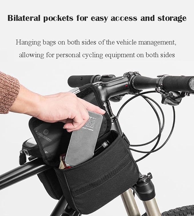 Bike Frame Bag and Handlebar Bag for Mountain Bikes - Waterproof, Portable Storage with Phone Slot (2 Pack)