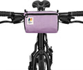 Bike Handlebar Bag – Waxed Canvas Exterior with Quick-Access Waterproof Zipper, Side Mesh Pockets and Spacious Storage – Ideal for Cycling, Commuting and Adventure Rides (Purple)