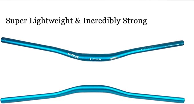 Wake 31.8mm MTB Mountain Bike Handlebar, Aluminum Alloy Mountain Bike Bicycle Riser Handlebar Extra Long 720/780mm with Paint Matte Surface (Blue, 720mm)