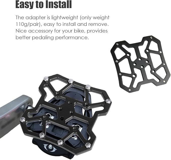 Clipless Platform Adapter for Shimano SPD&SPD-SL Bike Clipless Pedal Adapter Convert to Universal Platform Pedal for Mountain Bike Road Bike Cycle