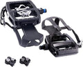 Zeray Spin Bike Pedals - Dual Platform Indoor Cycling Pedals with Clips and Straps, Compatible with Shimano SPD, Suitable for Spin Bike and Peloton