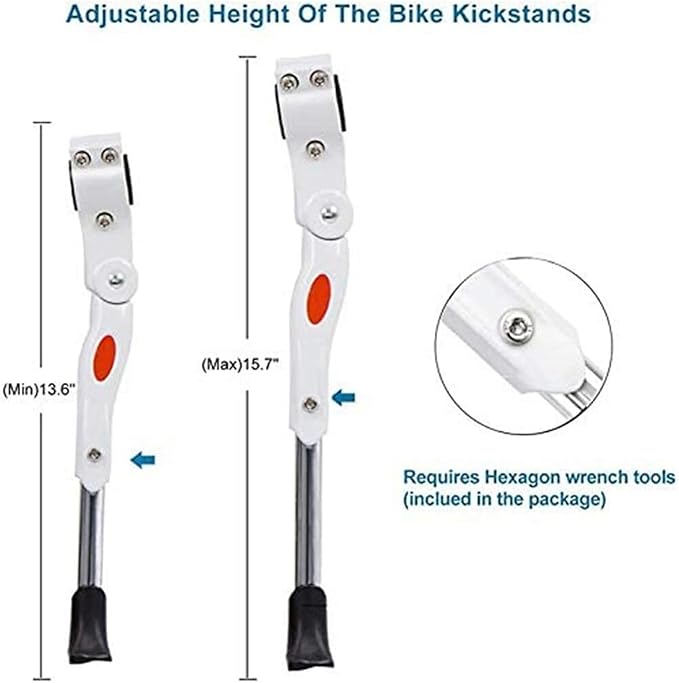 Adjustable Bike Kickstand Aluminum Alloy Non-Slip Rear Side Bicycle Kick Stand For 22 24 26 27 Road Bike/BMX/MTB