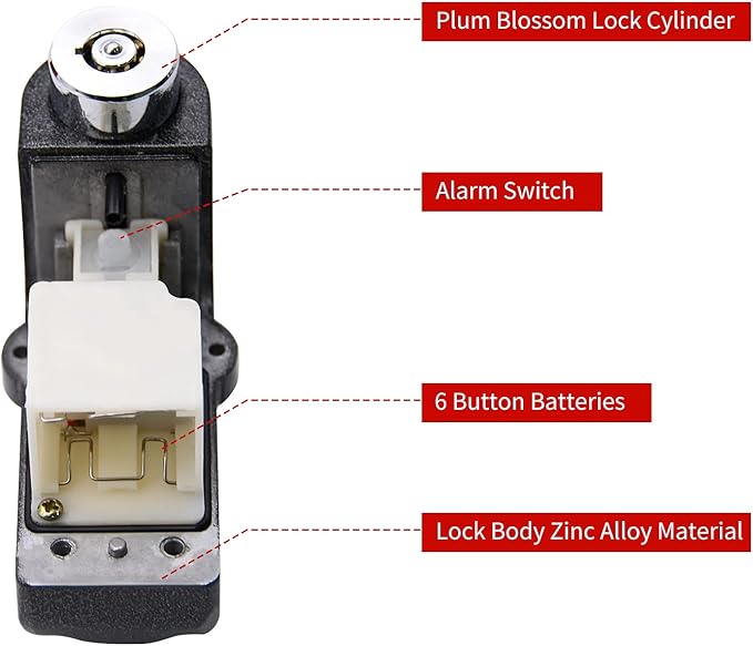 Alarm Disc Lock Set, Brake Lock, Anti-Theft Waterproof 110 dB 7mm Pin 5ft Reminder Cable for Motorcycles Bike Scooter Carry Pouch (1pcs Black)