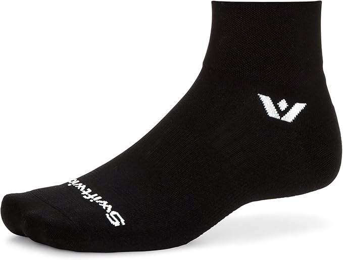 Swiftwick- ASPIRE QUARTER CREW Running & Cycling Socks, Lightweight, Compression Fit