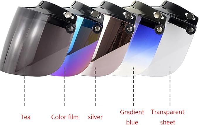 Warm Hat,Windproof 3-Snap Visor Lens Shield for Motorcycle Helmets Flip Up Down Open Face Anti Glaring Accessories