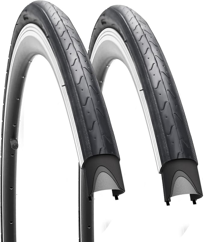 1 or 2 Pack 700X23C/25C/28C/35C Road Bike Tires with or Without 2 Inner Tubes Presta Valve and 2 levers for City Commuter Road Pavement Garden Trail Bike Tires