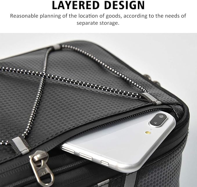 Tookie 8L Rear Carrier Luggage Bike Bag, Waterproof PU Leather Bicycle Rear Seat Cargo Bag Luggage Bike Bag Bicycle Saddle Bag with Rain Cover, Easy to Install