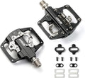 MTB Mountain Bike Pedals Dual Function/Sided Platform Compatible with SPD Clipless Pedal 3 Sealed Bearings Lightweight Aluminum 9/16″ Bicycle Pedals with Cleats for Road（M213）
