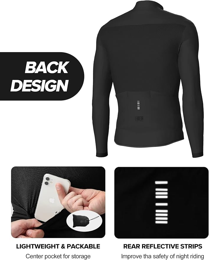 LAMEDA Cycling Jacket for Men Women, Windproof Lightweight Packable Cycling Windbreaker Bicycle Clothing Jacket