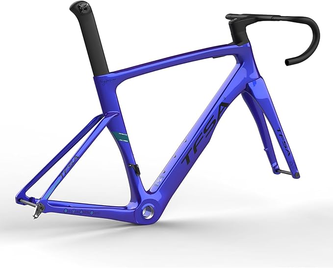Carbon Fiber Track Frame 700C 49cm 52cm 54cm 56cm Fixed Gear Bike Frameset Road Bike Frameset Quick Release Frame F12x100mm R12x142mm QR Internal Routing(Blue 2,54cm)